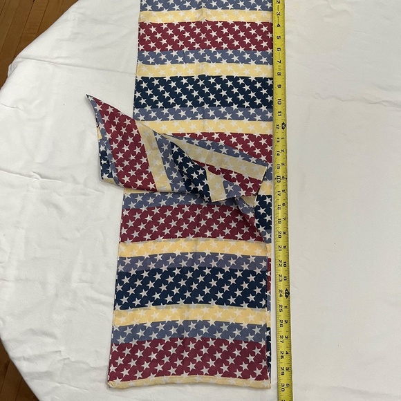 Silk Scarf with Stars and Bars Rectangle Pastel Tones 60 Inches 721 - Picture 4 of 4